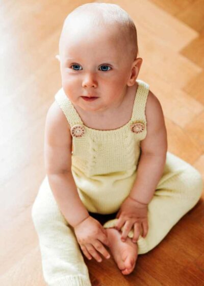 Żółty rampers niemowlęcy handmade