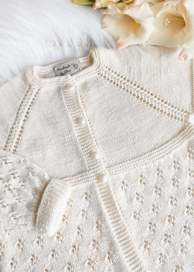 Kardigan dla dziewczynki sweterek niemowlęcy handmade