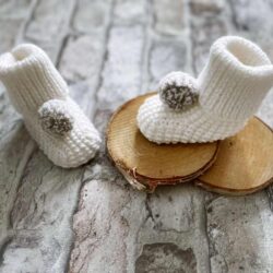 Buciki niemowlęce wełna merino handmade