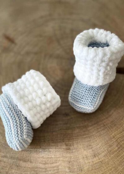 Niebieskie buciki dla noworodka 100%handmade