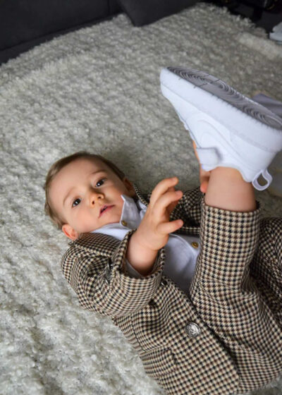 Lux spodnie eleganckie dla chłopca kratka pepitka