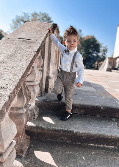 Lux pepitka spodnie w kratkę dla chłopca – 110 cm
