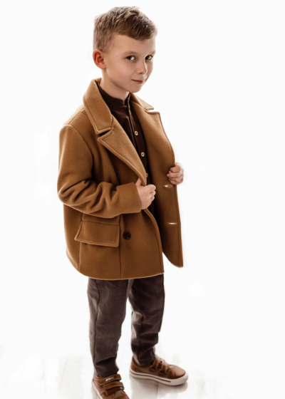 Tommy modny płaszcz dla chłopca z wełny
