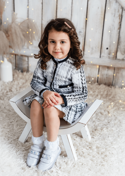 Tweed elegancki żakiet dla dziewczynki – 3-4 lat (98-104 cm)