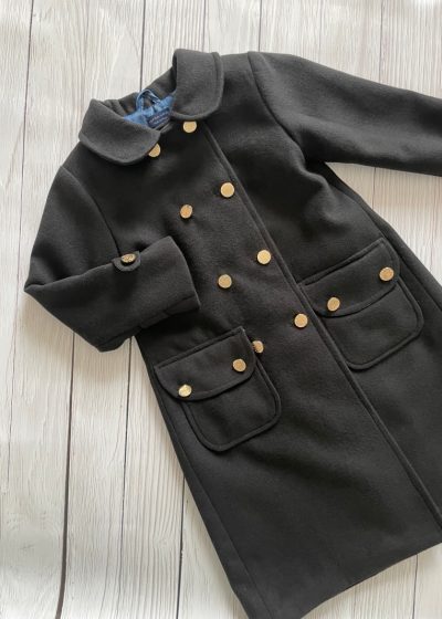 Elegancki czarny płaszcz dla dziewczynki
