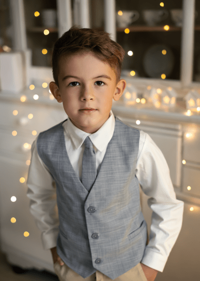 Franco elegancki szary krawat dla chłopca